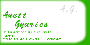 anett gyurics business card